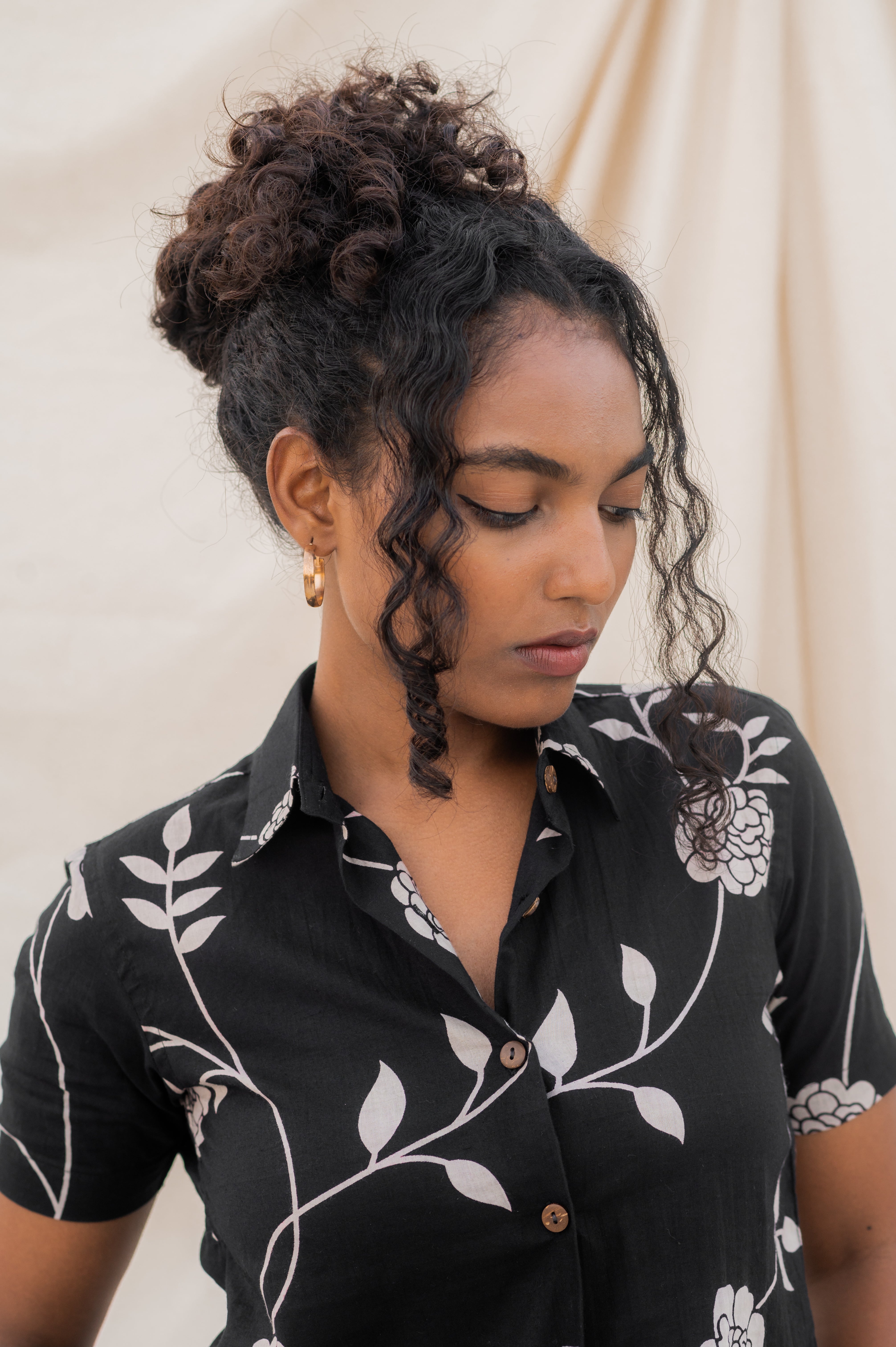 Black Bloom Shirt – Floral Graphic Shirt